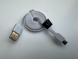 USB-Kabel, USB-A auf USB-Micro, 1m, Weiss - fabrikneu