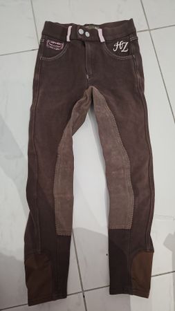 Gut erhaltene, braune Reithose für Mädchen, Grösse 140