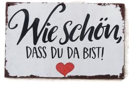 Wie schön, dass Du da bist! ❤️  - Holzschild  (neu/OVP)