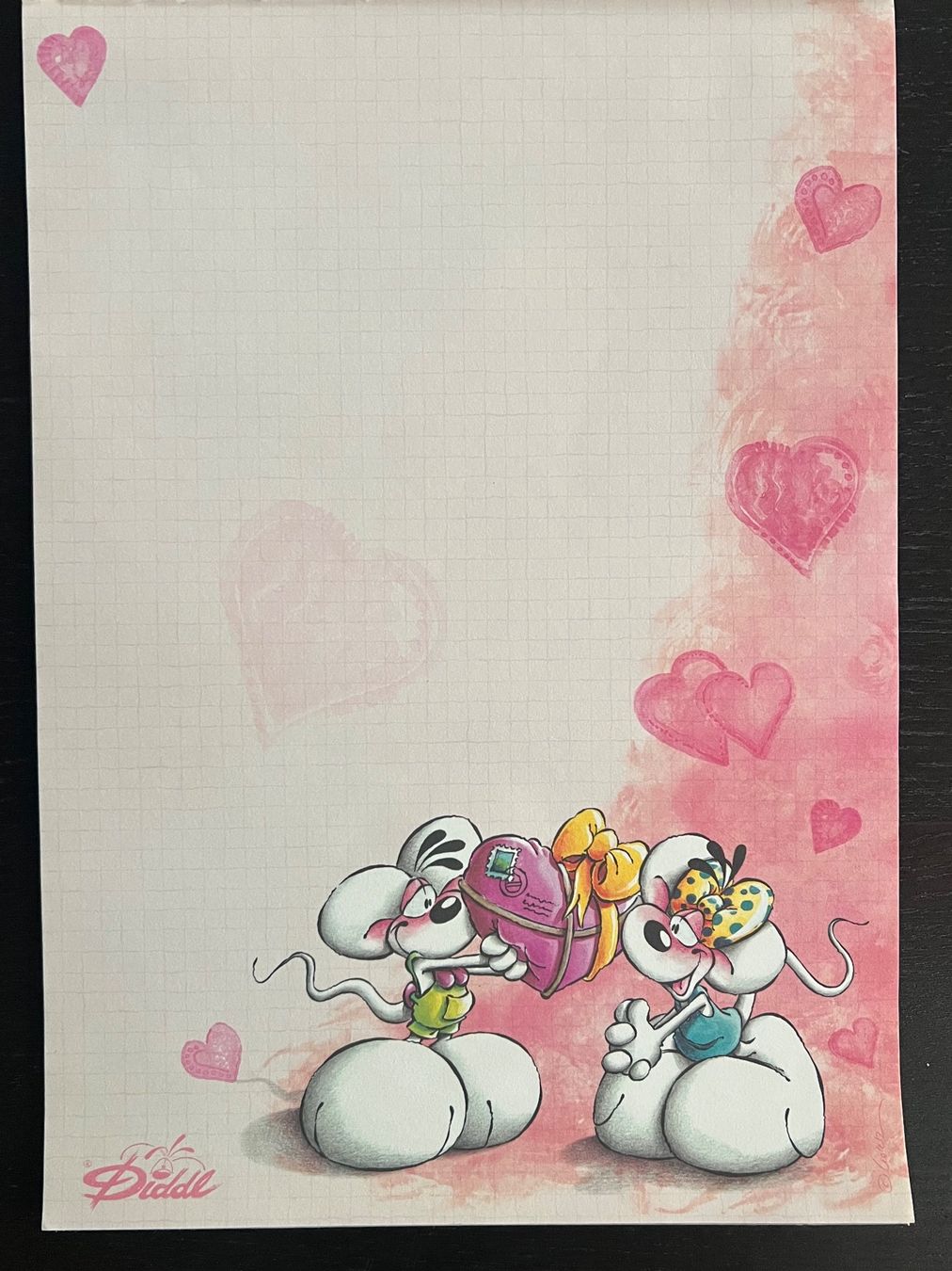 Papiere: Vintage Diddl-Blatt A4 Nr. 088 Herzliche Sendung – Neu (gemäss Beschreibung) aus Zürich von rigani