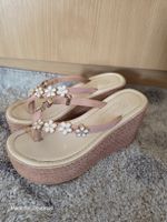 Platform Sandals Pink Flower Detail Size 35