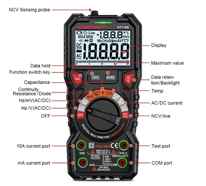 Messen: PRO Digital Multimeter mit 20000 Zählungen – Neu und originalverpackt aus Châtelaine von topshop.switzerland 4