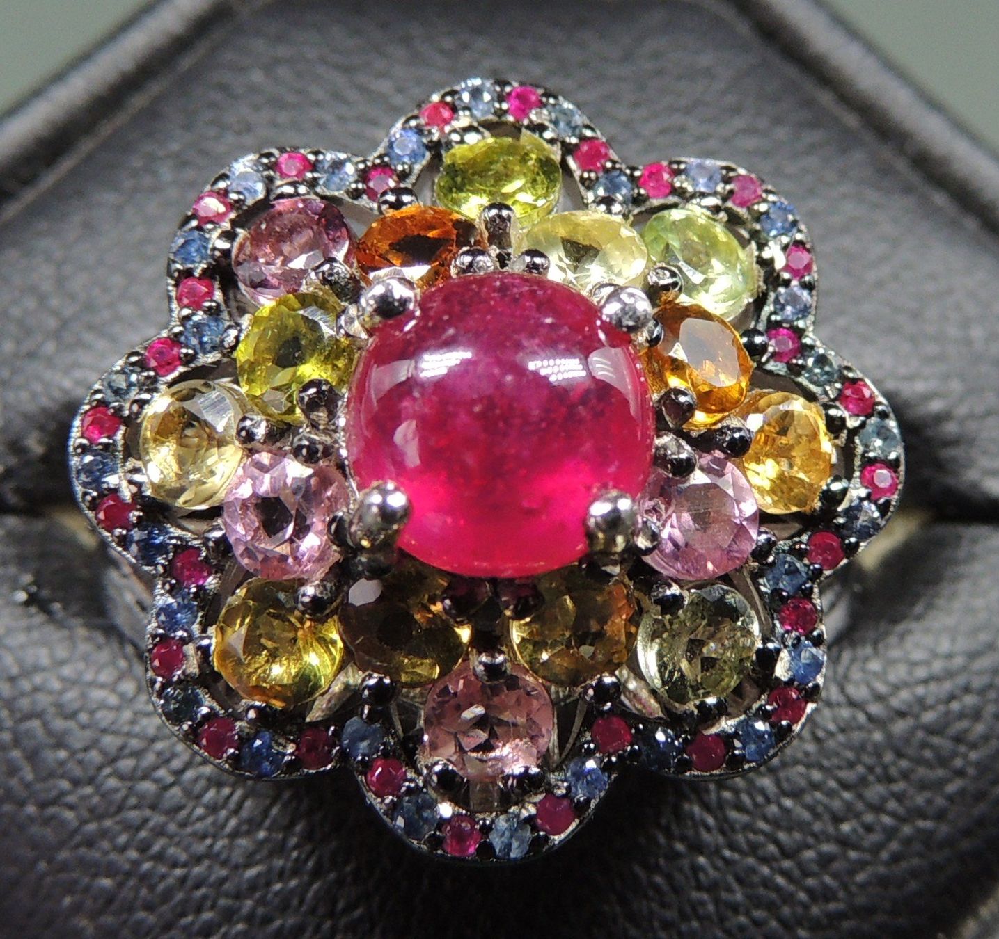 Anelli: Turmalin und Spinell Silber 925 Fingerring – Nuovo e nell'imballaggio originale da Waldenburg venduto da schaller707