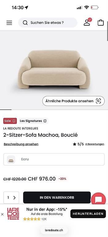 Sofas: 2-Sitzer Sofa Bouclé – D'occasion à Basel par Mawski 1