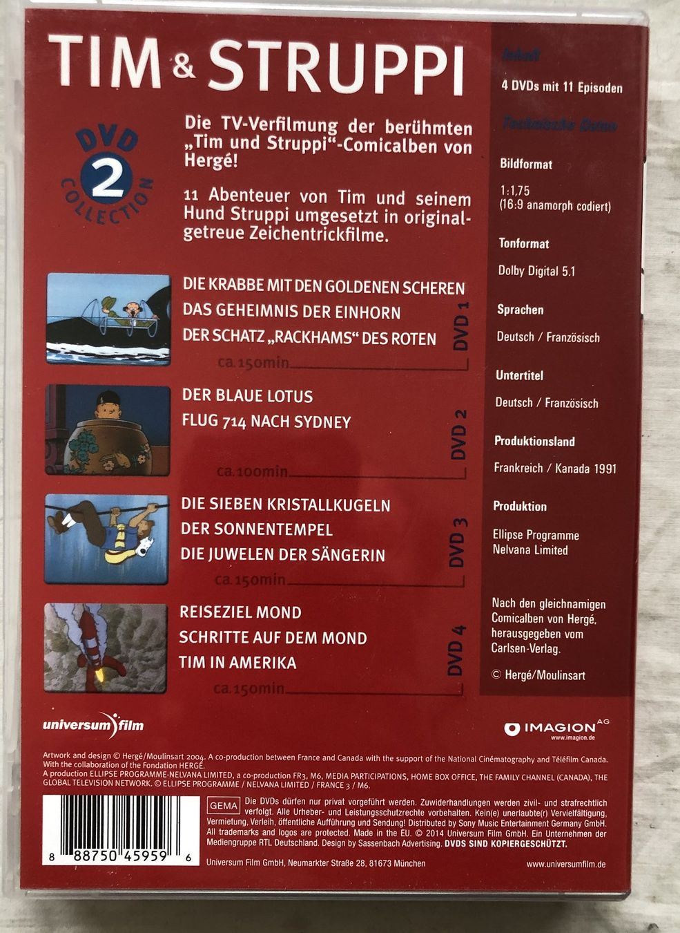 Tutti i DVDs: Tim & Struppi - Collection 2 [4 DVDs] – Usato da Schaffhausen venduto da durruti 3