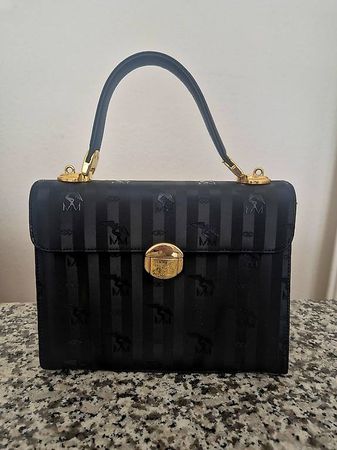 Handtasche Maison Mollerus Leder schwarz gebraucht