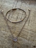 Schmuckset: Armbänder FOSSIL mit Herz und Strass Steel  rosé
