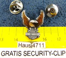 HARLEY-DAVIDSON MOTOR CYCLES PIN EAGLE USA MIT SECURITY-CLIP
