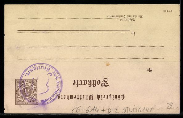 Cartes postales: Handgemalt: Stuttgart, Akademischer Arch – D'occasion à Berlin par bartko-reher 1