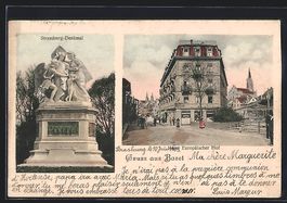 Basel, Strassburg-Denkmal, Hotel Europ