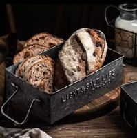 Retro Brot Lagerung Tablett Antiken Vintage Metall Tablett
