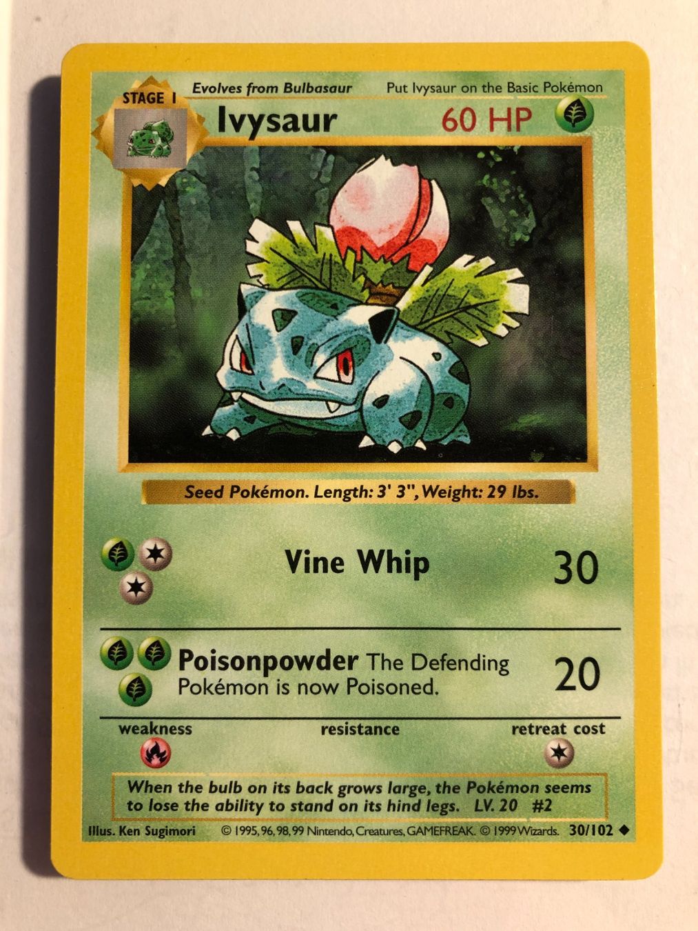Sammelbilder & Trading cards: Ivysaur (uncommon) Base Set Shadowless - MINT - ab 1.- – Gebraucht aus Giubiasco von dan_pr8b