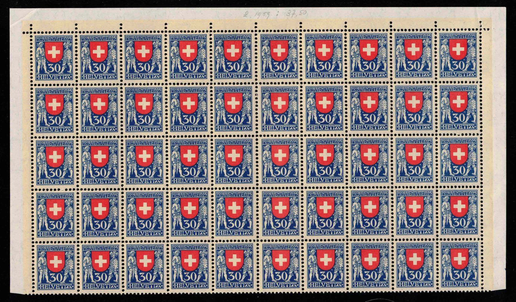 Tutti i francobolli: 1925, Pro Juventute im Bogen J36 ** – Nuovo (secondo la descrizione) da Nuglar venduto da Stamp88
