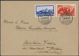 1944 - Pro Patria - Brief - BFr - nach D - Uttwil TG