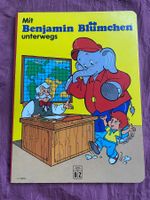 Mit Benjamin Blümchen unterwegs Kartonbuch gross 1989 Retro