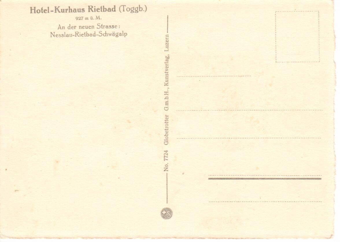 Ansichtskarten: Hotel Kurhaus Rietbad – Gebraucht aus Wolhusen von Curver9 1
