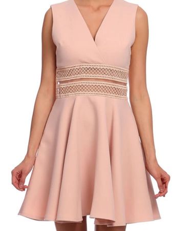 Maje Sommerkleid Rosé Gr. 38 Spitzendetail Elegant