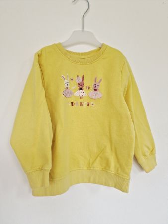 Mädchen Pullover Lupilu Gr. 110/116 4-6Y Gelb mit Hasen