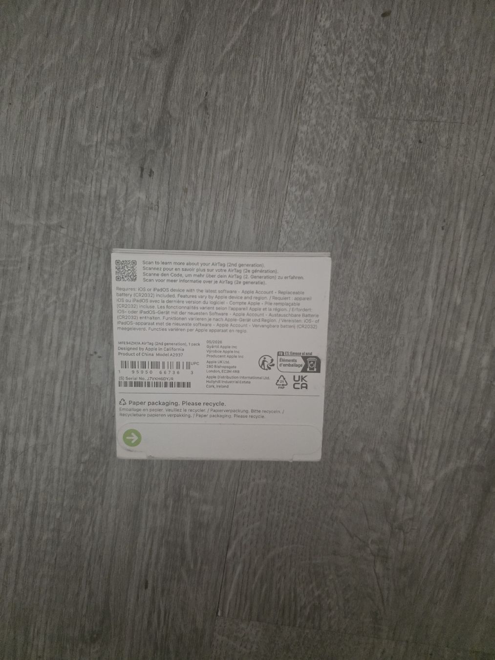 Apple Portachiavi: Apple AirTag Localisateur Bluetooth NEUF – Nuovo e nell'imballaggio originale da Genève venduto da mei_d6lr 1