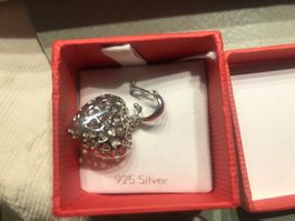 925 Silber Herz Anhänger -