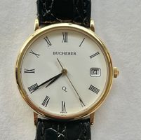 Bucherer Montre homme or placage date cadran blanc