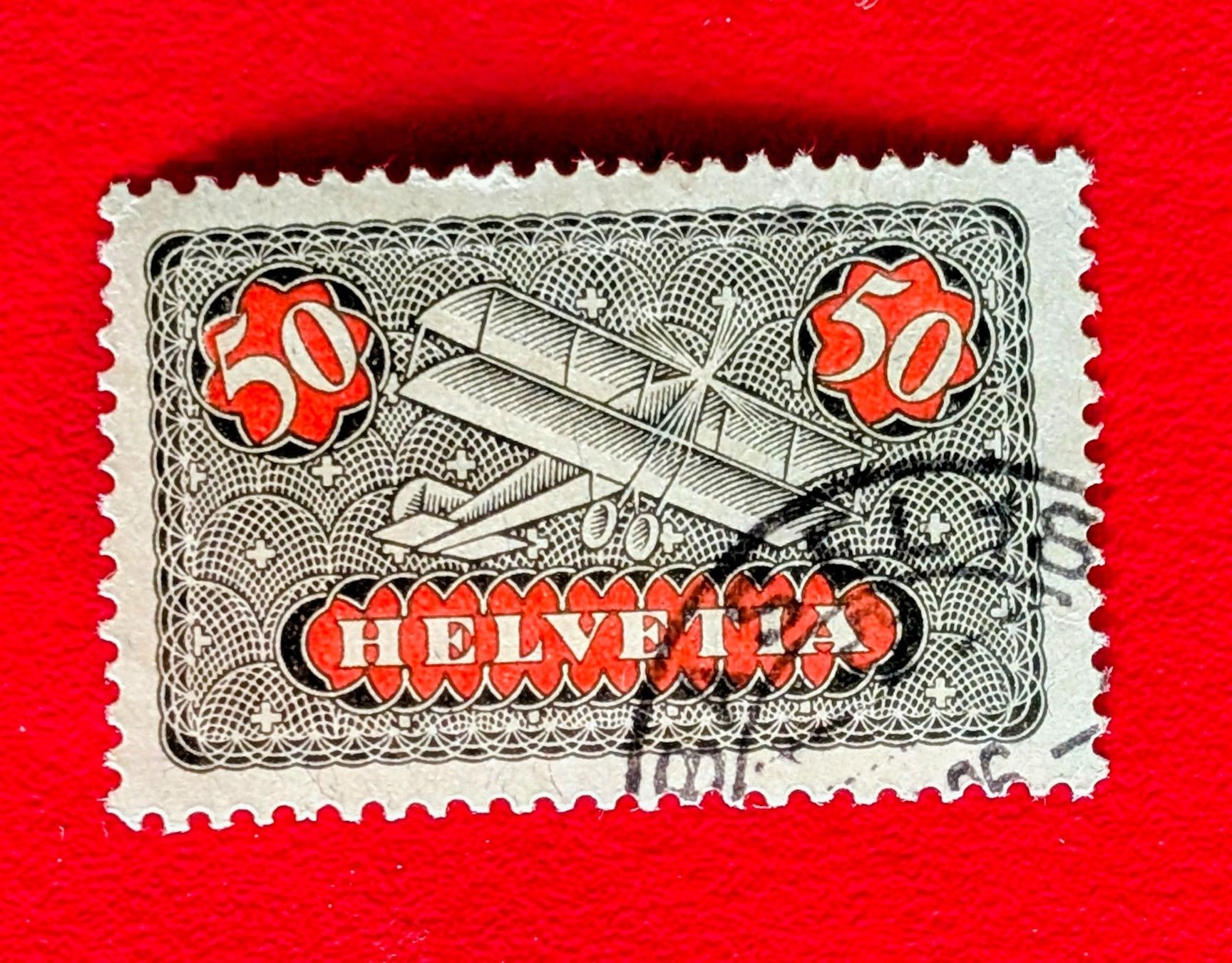 Tutti i francobolli: FLUGPOST 9 FLUGZEUG STEMPEL BASEL 18 1923 – Usato da Düdingen venduto da Quartierstrasse