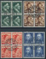 1941 - Pro Juventute - Viererblock - Ersttag Stempel ET