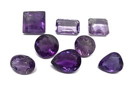 Lot 50.40 ct - 8x Améthystes ovales - CERTIFICAT 400.- Fr.