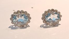​✨ 18kt Ohrringe NEU: 3ct Aquamarin & Diamanten
