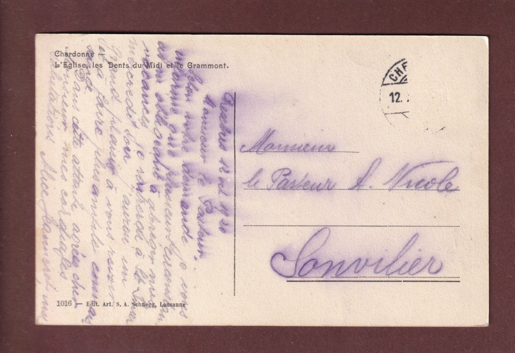 Cartoline postali: CHARDONNE - Eglise – Usato da Pully venduto da nicecards-shop 1