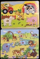 Holzpuzzle Bauernhoftiere & Wildtiere, Goki