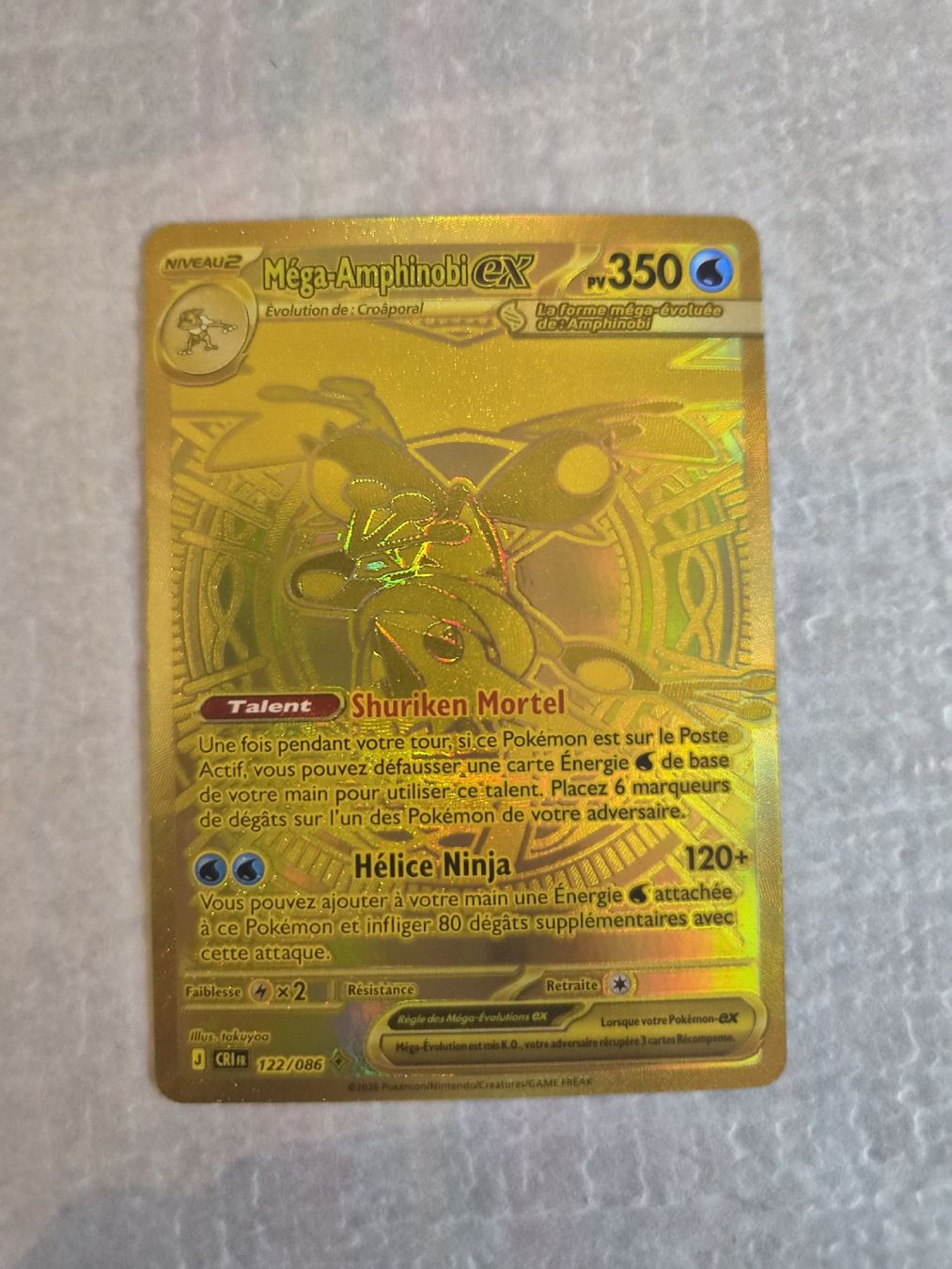 Pokémon Carte collezionabili: Méga-Amphinobi Ex Gold 122/086 – Nuovo (secondo la descrizione) da Les Acacias venduto da S.Vieira