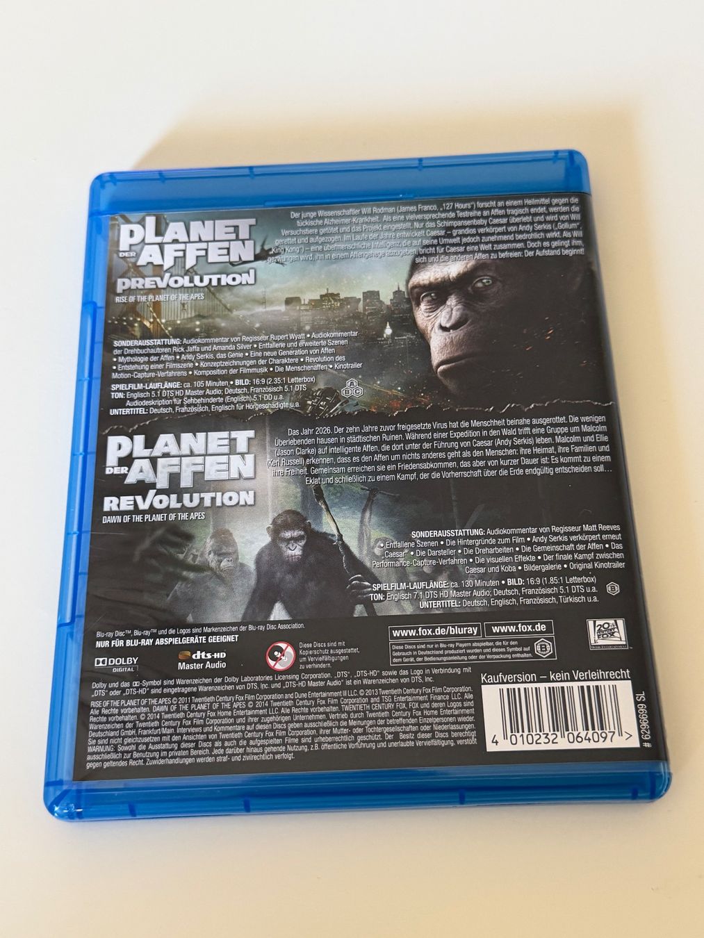 Tous les DVDs: Planet der Affen: Prevolution - Revolution Blu-ray 2 Filme – D'occasion à Altstätten SG par sheamus 1