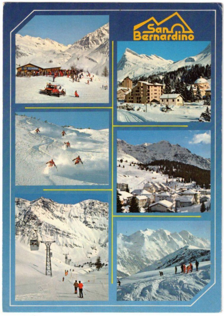 Cartoline postali: San Bernardino - 6 Bild AK – Usato da Binningen venduto da Mountainrider