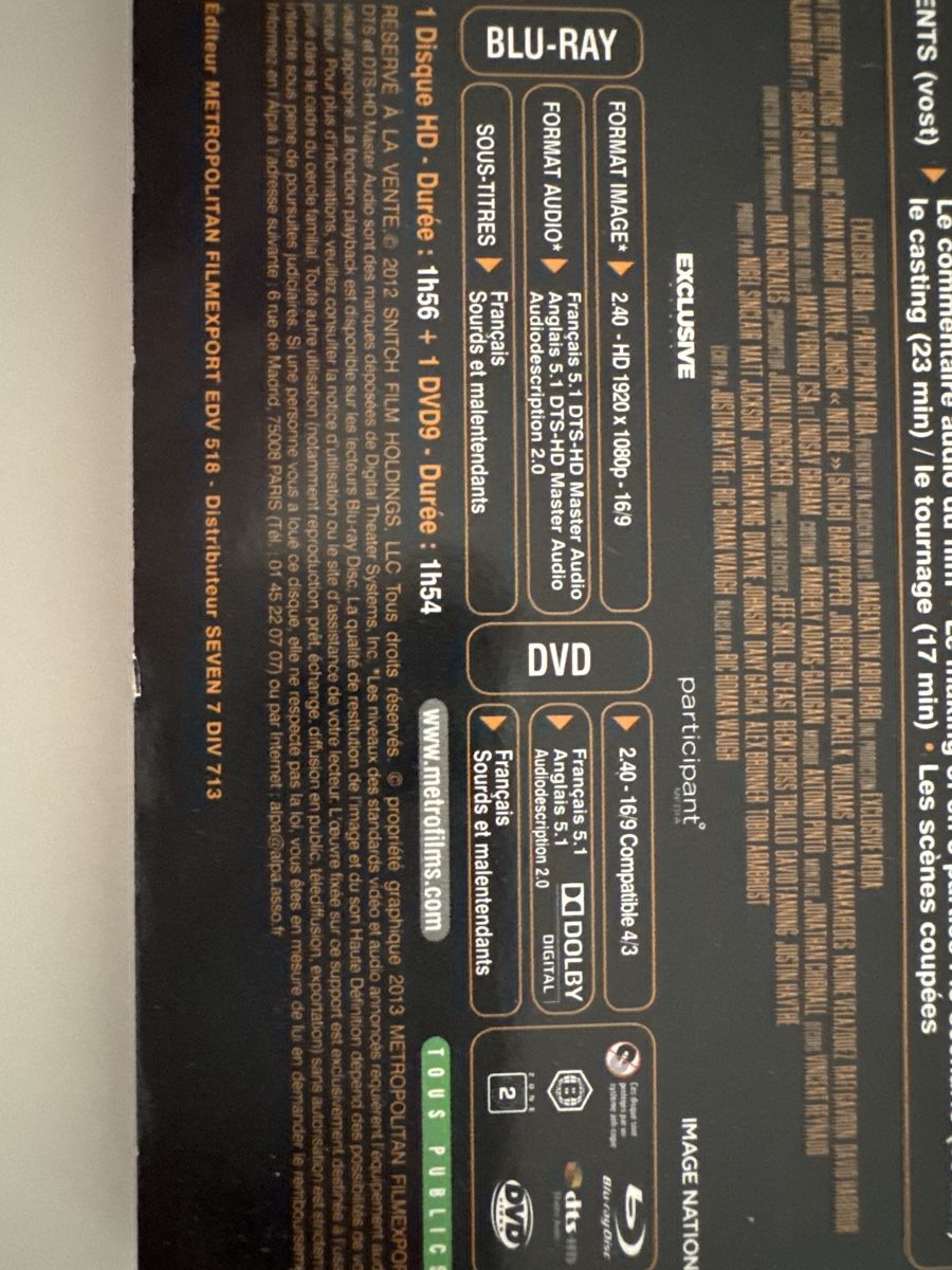 Tutti i DVDs: Infiltré - Blu-ray DVD Combo - Dwayne Johnson Action! – Usato da Veyrier venduto da Deniro2 2