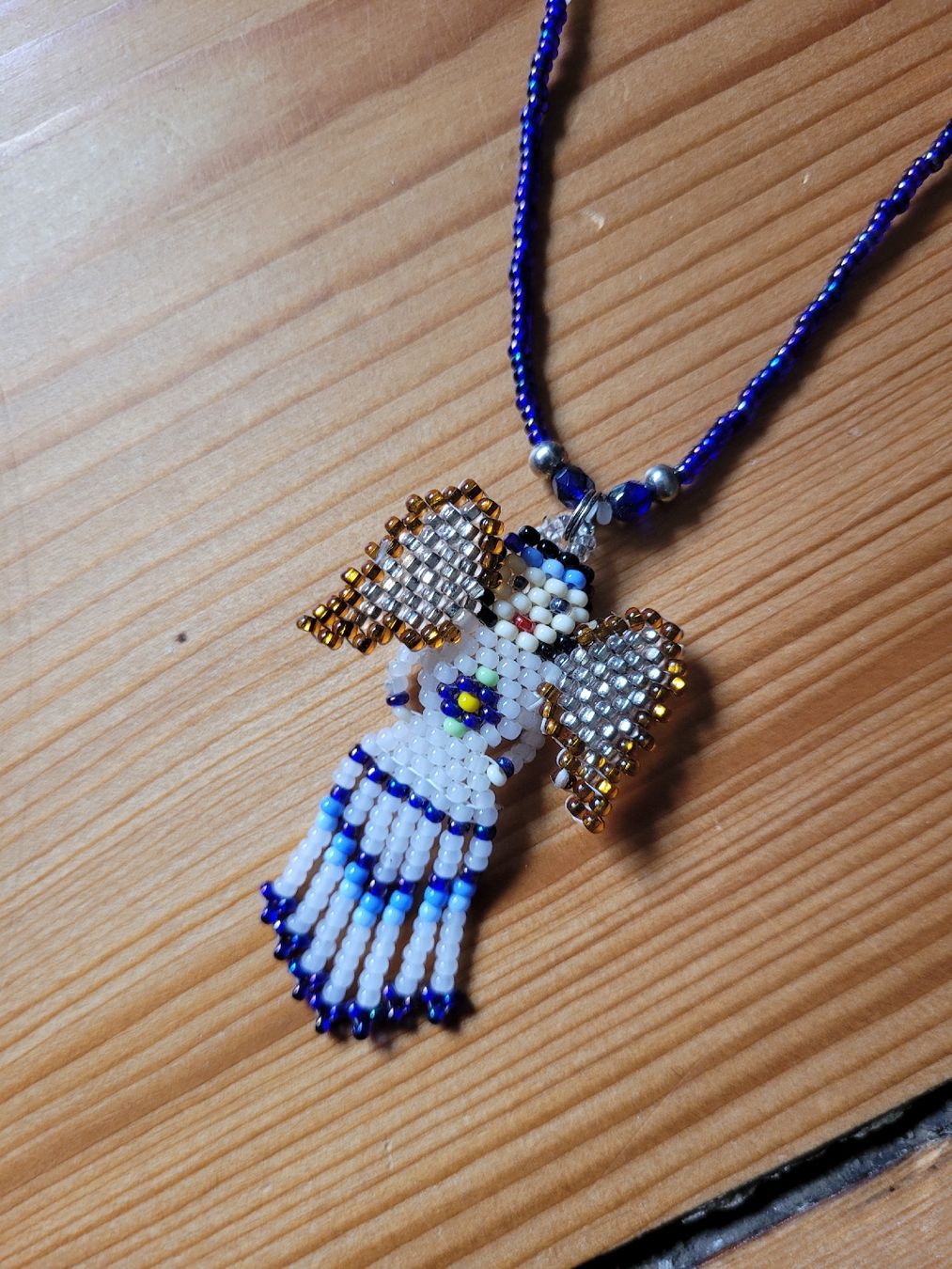 Catenine: Kette aus Glasperlen (Engel), Handarbeit,  Hals-Schmuck – Usato da Binningen venduto da franzfritz 1