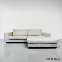 Ecksofa Beige-Creme aus Cordstoff