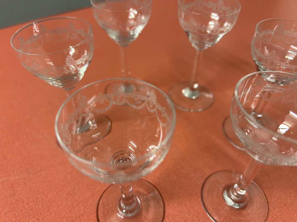 Bicchieri: 6 Antike Schnapsgläser mit filigranem Muster, Biedermeier. – Usato da Lanzenhäusern venduto da vic63 3