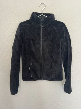 schwarze Fleece-Zip-Jacke, Size 34/36