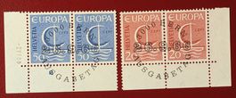 EUROPAMARKEN SATZ 443 444 IM PAAR 1966 ET VOLLGUMMI