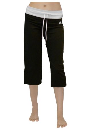 adidas Damen Hose Fitness Yoga Pilates/schwarz,weiss/Gr.44/L