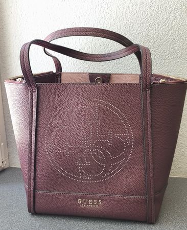 Guess Ledertasche mit separater Innentasche, bordeaux