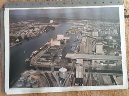 Schulwandbild: Flugbild Rheinhafen Basel