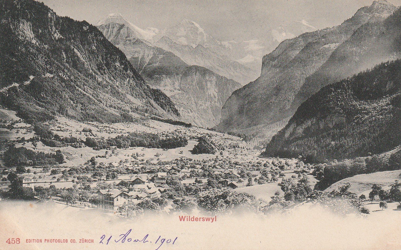 Ansichtskarten: AK Wilderswil - gel. 21.8.1901 – Gebraucht aus Fribourg von schnalla92