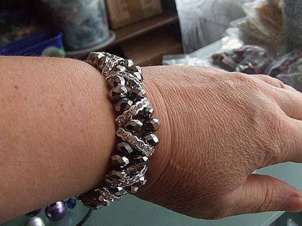 Bracciali & Braccialetti: Armband silberfarben mit Strasselementen – Nuovo (secondo la descrizione) da Alpnachstad venduto da perlengaby 1