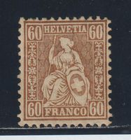 Sitzende Helvetia Nr. 35 ungebraucht * / Attest