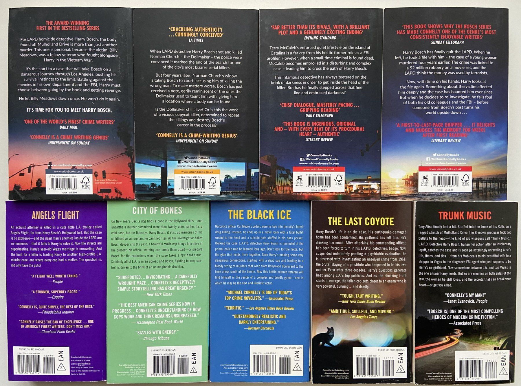 Bücher: Michael Connelly - 9  Harry Bosch Thriller in Sequence – Gebraucht aus Baden von campari66 1