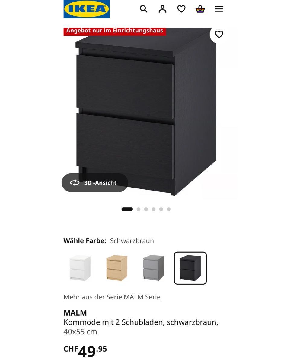 Ikea Nachttische: Nachttisch MALM 2 Schubladen  – Neu (gemäss Beschreibung) aus Wettswil von marko0503 4