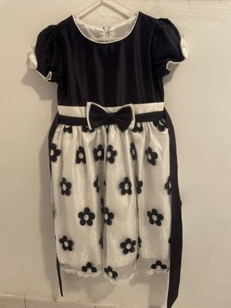 Neues Mädchen Kleid, Gr. 140, Festlich, Navy/Weiss