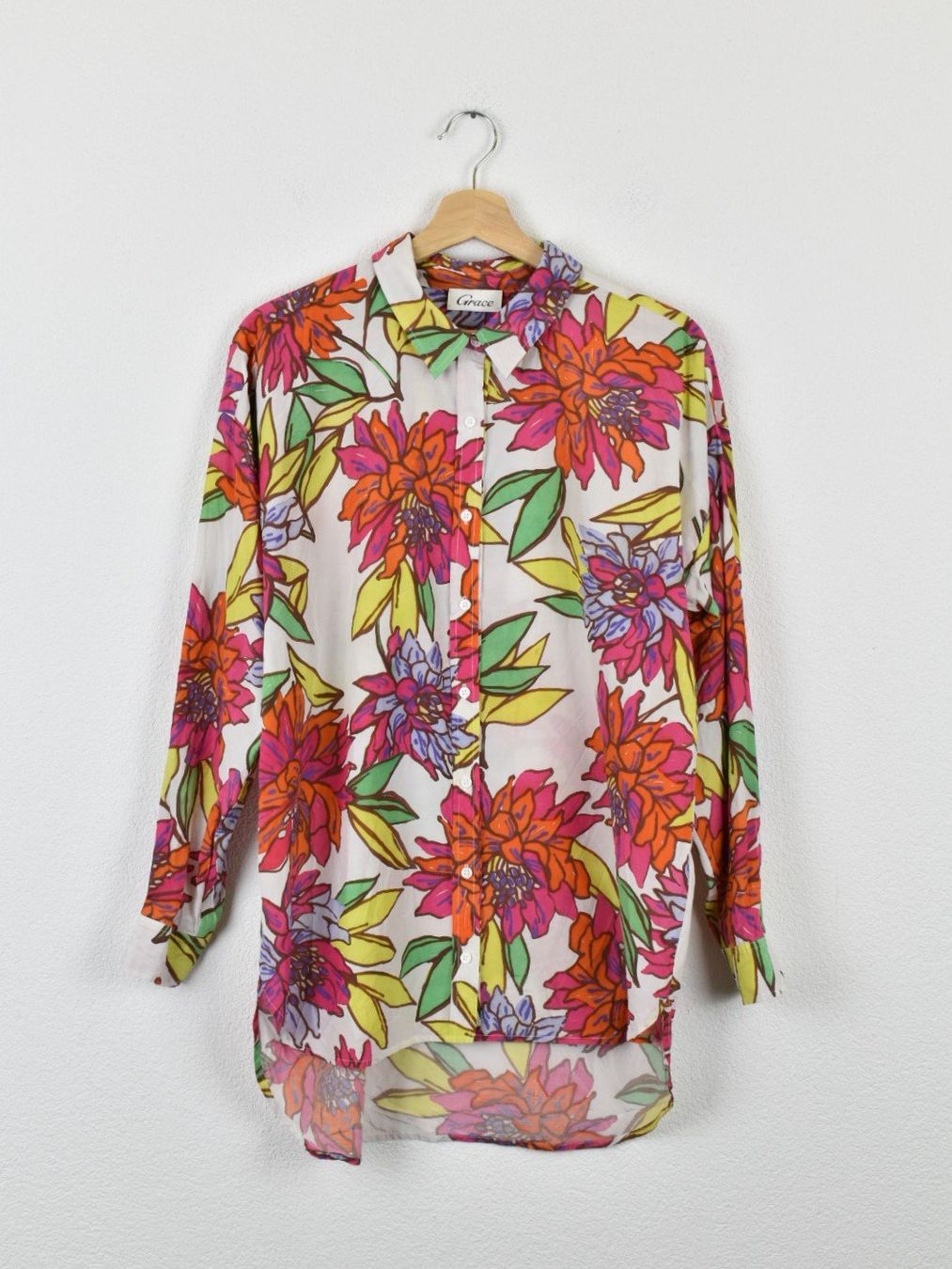 Grace Blusen: Grace Bluse, Gr.S, oversized, Seide & Baumwolle – Gebraucht aus Nürensdorf von 2ND_STORY
